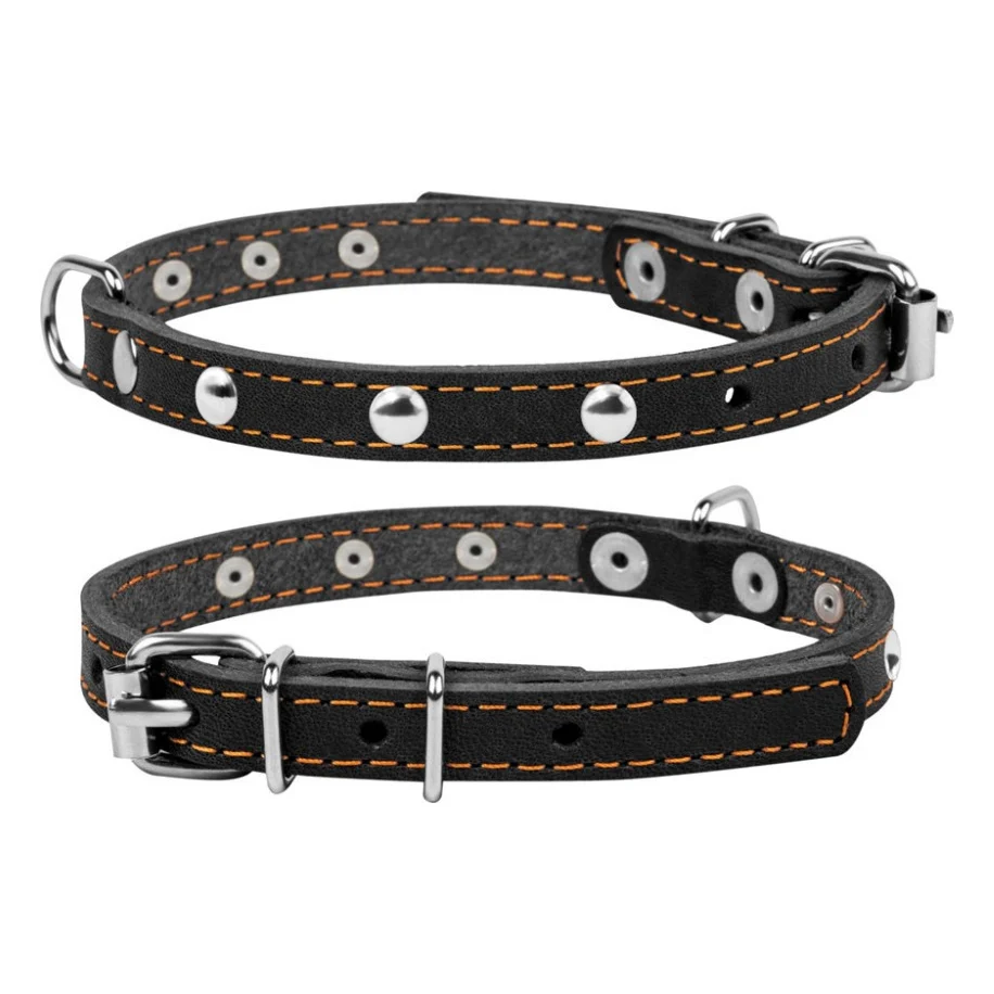 Нашийник для тварин Collar одинарний з прикрасами Ш 14 мм Д 27-35 см чорний (00041)