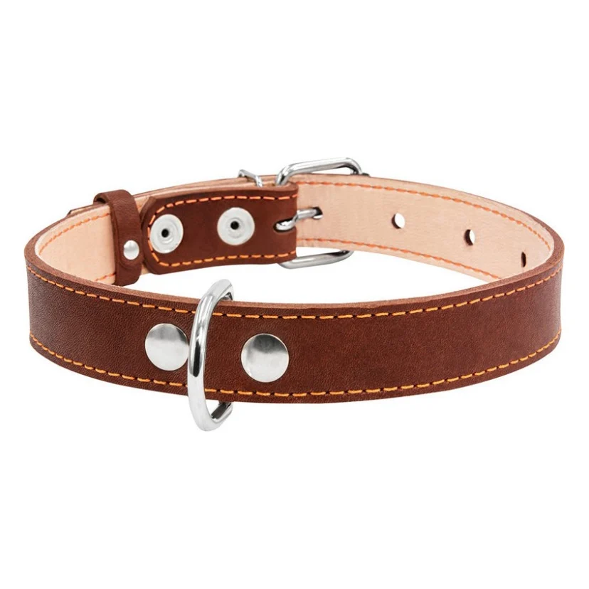 Нашийник для тварин Collar подвійний Ш 25 мм Д 38-50 см коричневий (02296) — фото 2