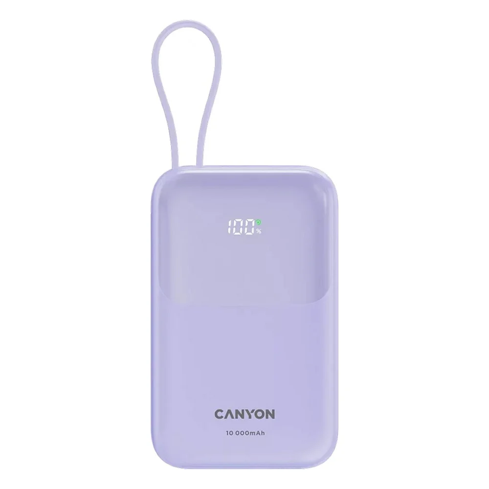 Батарея універсальна Canyon 10000mAh OnPower 101 PD/22.5W built-in cable Purple (CNS-CPB101PU)
