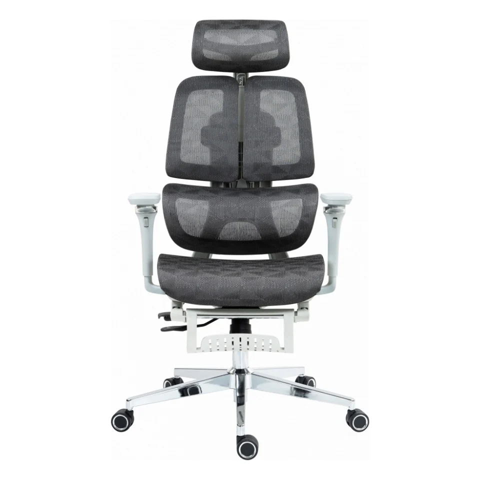 Офісне крісло GT Racer B-2450 White/Gray — фото 3
