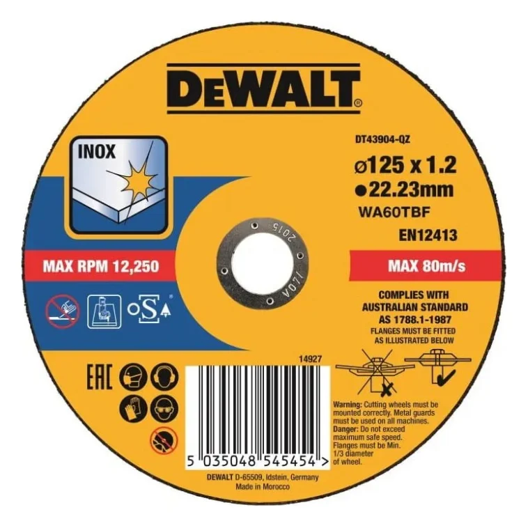 Круг відрізний DeWALT EXTREME, нержавіюча сталь/листовий метал, 125х1.2х22.23 мм (DT43904)