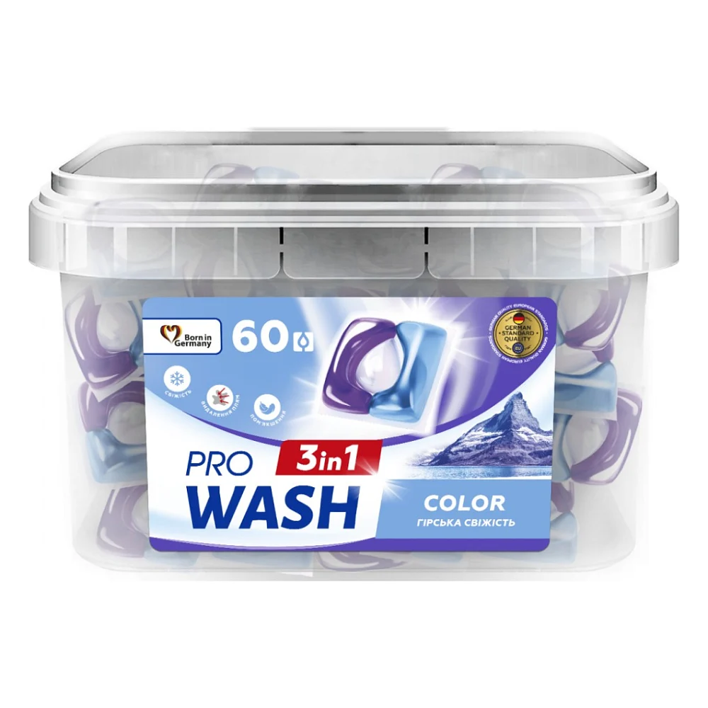 Капсули для прання Pro Wash Гірська свіжість 60 шт. (4262396145222)
