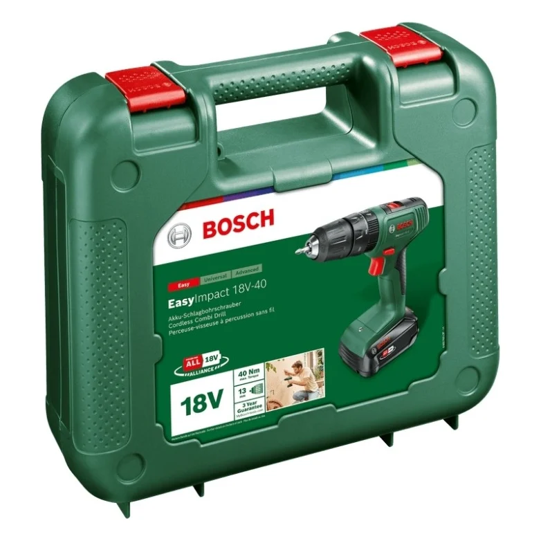 Шуруповерт Bosch EasyImpact 18V-40 18В 2х2Агод 2038Нм 0-4300-1630обхв кейс ЗП набір з (0.603.9D8.109) — фото 5