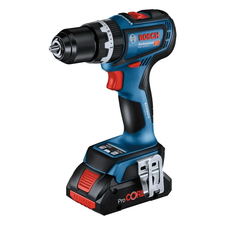 Шуруповерт Bosch GSB 18V-90 C 18В 2х4Агод 3664Нм 0-6300-2100обхв 1.2кг (0.601.9K6.104)