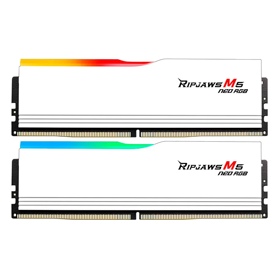 Модуль пам'яті для комп'ютера DDR5 32GB (2x16GB) 6000 MHz G.Skill Ripjaws M5 Neo RGB White (F5-6000J3038F16GX2-RM5NRW)