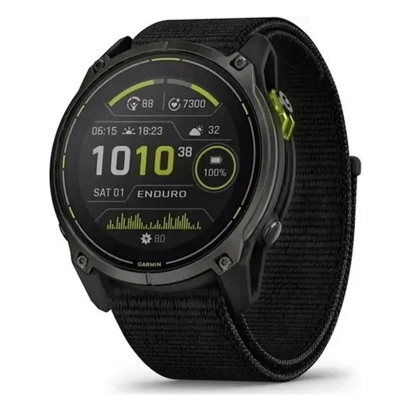 Смарт-годинник Garmin Enduro 3 Carbon Gray DLC Titanium with Black Nylon (010-02751-00)