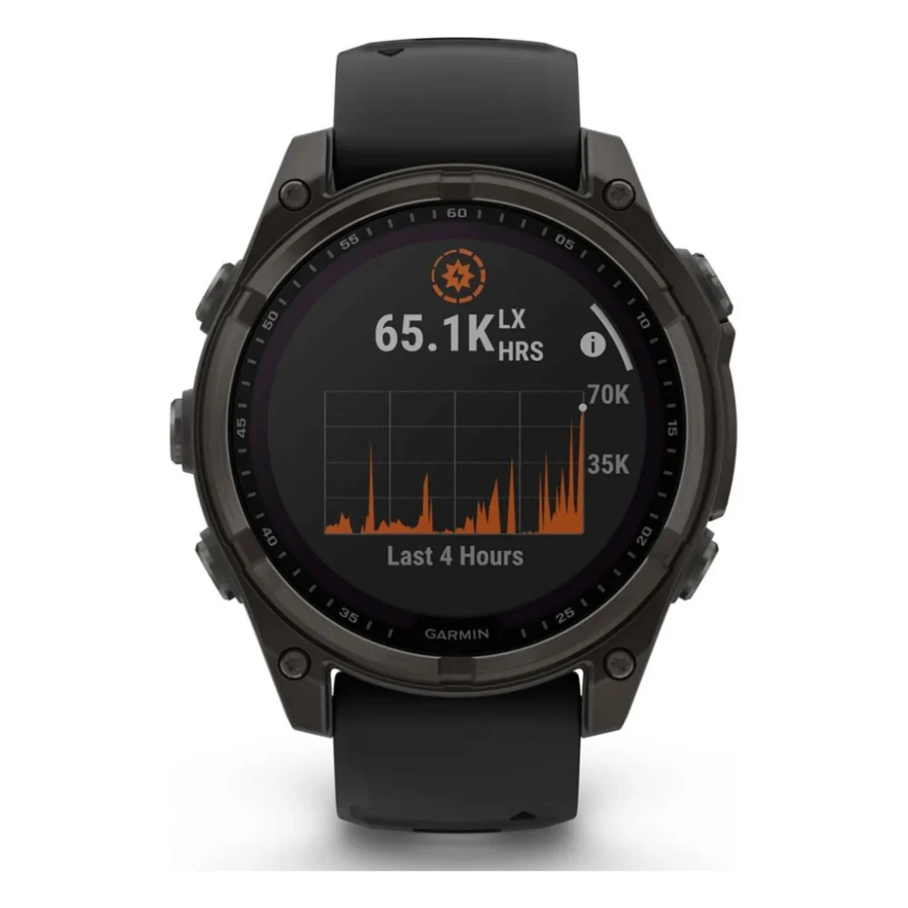 Смарт-годинник Garmin Fenix 8 47mm Sapphire Solar Carbon Gray DLC Titanium with Black Silicone (010-02906-70) — фото 8