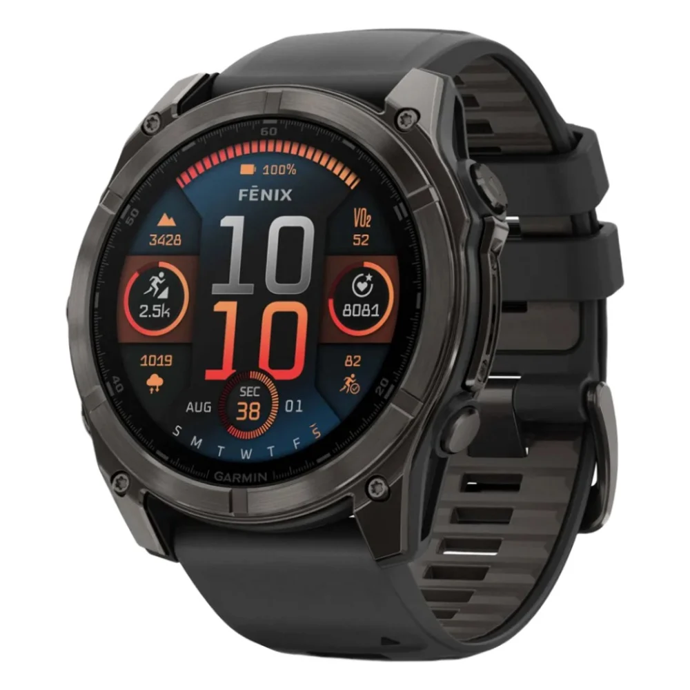Смарт-годинник Garmin Fenix 8 51mm AMOLED Sapphire Carbon Gray DLC Titanium with Black Silicone (010-02905-63)