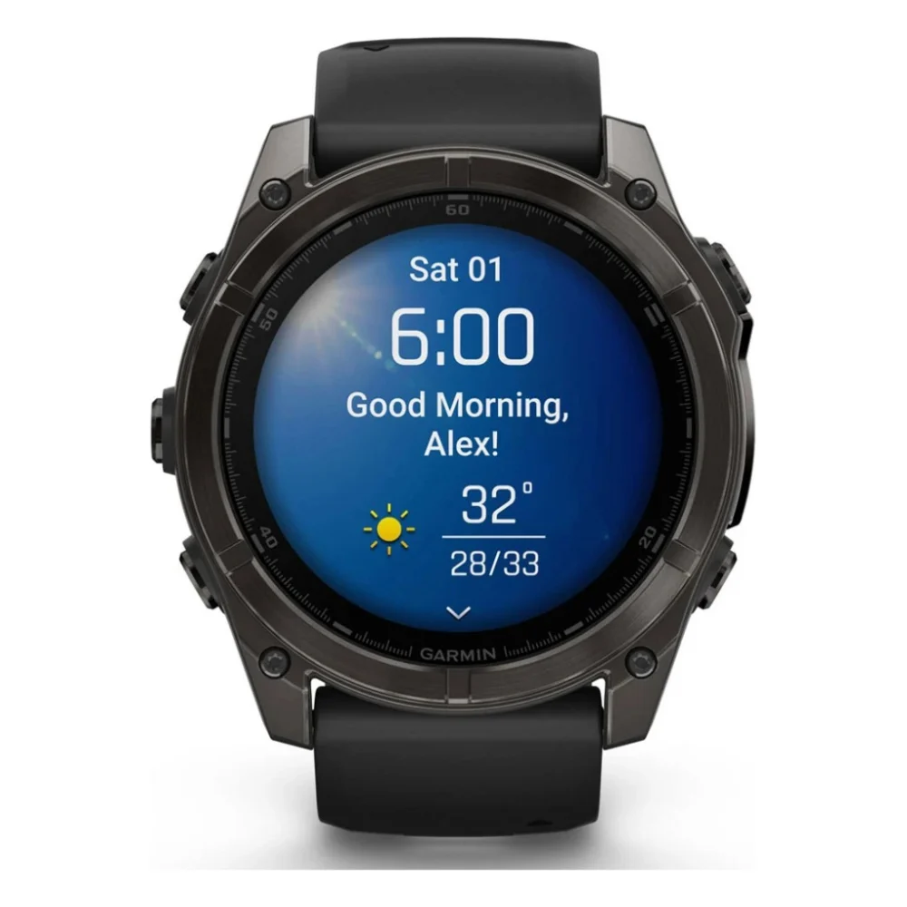 Смарт-годинник Garmin Fenix 8 51mm AMOLED Sapphire Carbon Gray DLC Titanium with Black Silicone (010-02905-63) — фото 2