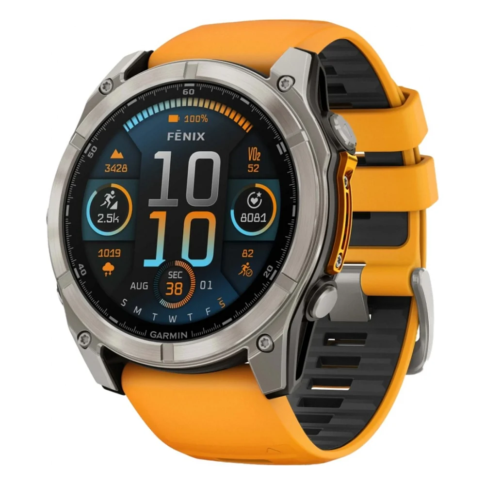 Смарт-годинник Garmin Fenix 8 51mm AMOLED Sapphire Graphite DLC Titanium with Spark Orange Silicone (010-02905-53)