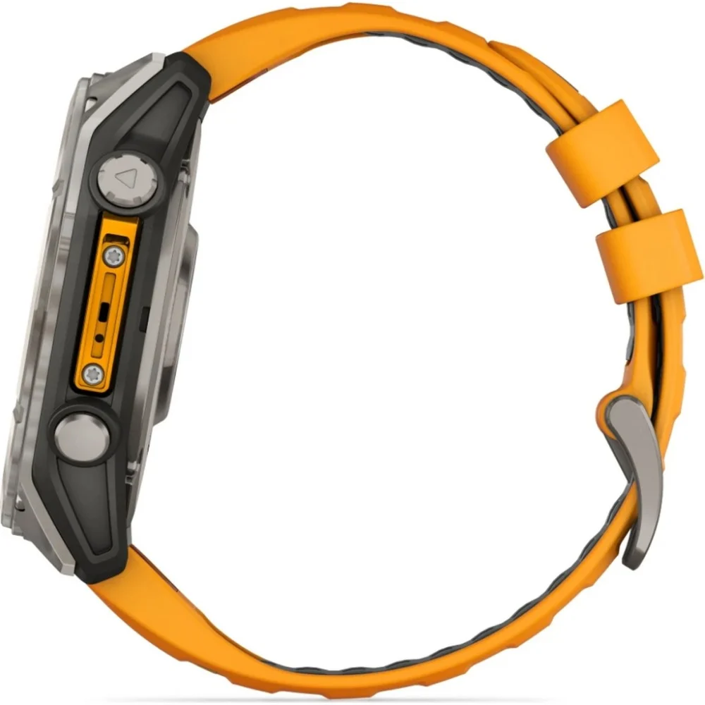 Смарт-годинник Garmin Fenix 8 51mm AMOLED Sapphire Graphite DLC Titanium with Spark Orange Silicone (010-02905-53) — фото 5