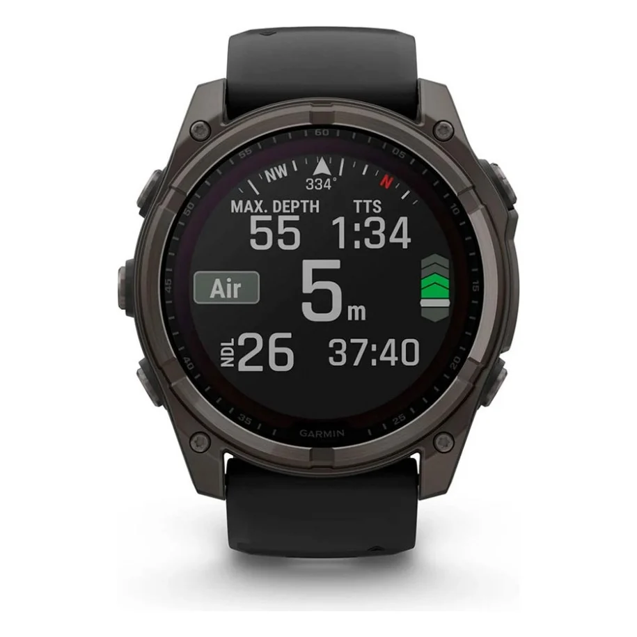 Смарт-годинник Garmin Fenix 8 51mm Sapphire Solar Carbon Gray DLC Titanium with Black Silicone (010-02907-70) — фото 7