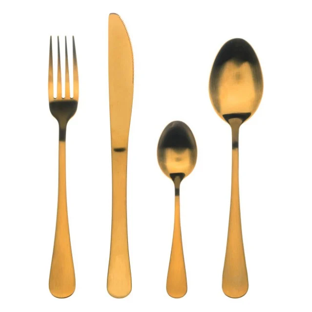 Набір столових приборів Bergner Munich gold matt 24 предмета (BG-5134-GD)