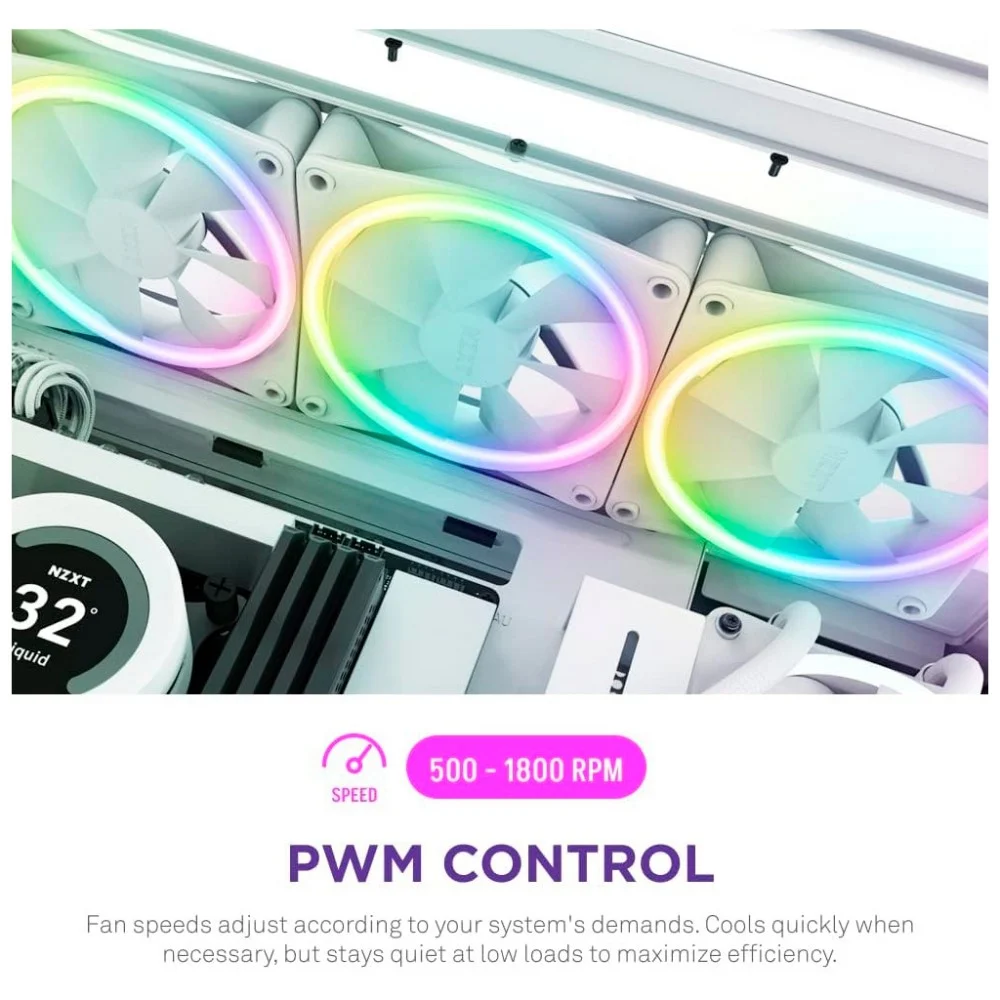 Комплект кулерів для корпусу NZXT F120RGB Duo-120mm Dual-sideRGB Fan-Tripl (RF-D12TF-W1) — фото 10