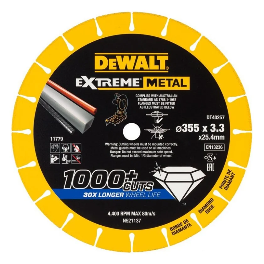 Круг відрізний DeWALT алмазний по металу 355x3.3x25.4 мм (DT40257)