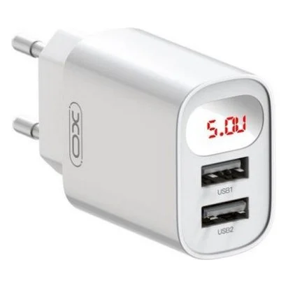 Зарядний пристрій XO L95 double USB-A 2.4A with USB to Type-C White — фото 2