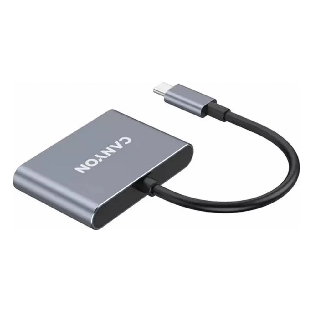 Концентратор Canyon hub DS-3 3in1 USB-C Dark Grey (CNS-TDS3) — фото 3