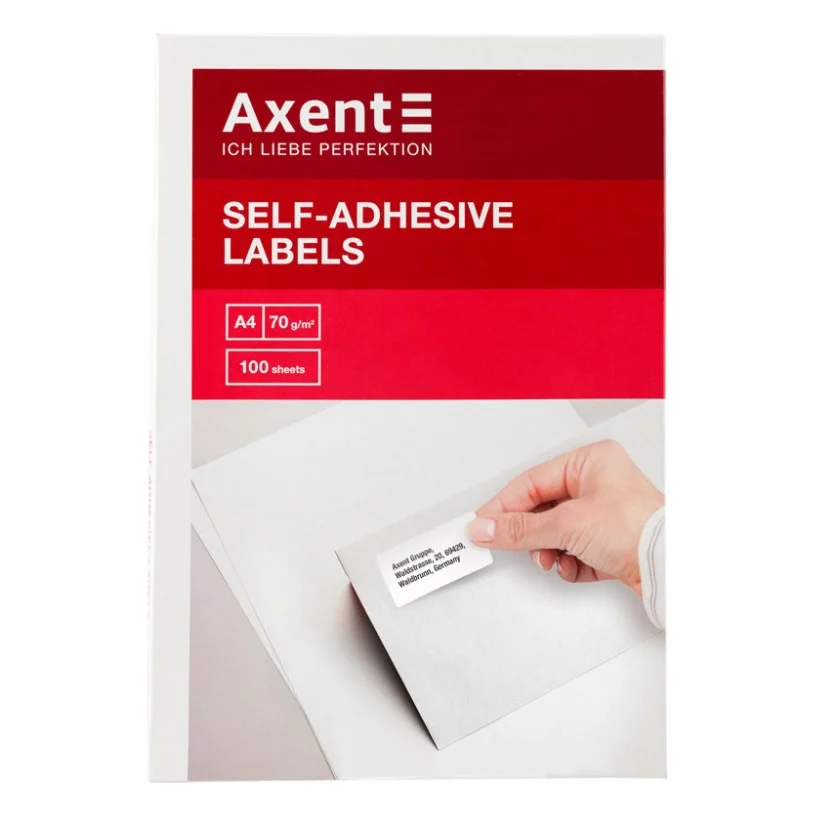 Етикетка самоклеюча Axent 210x148,5 (2 на листі) с/кл (100 листів) (2471-A)