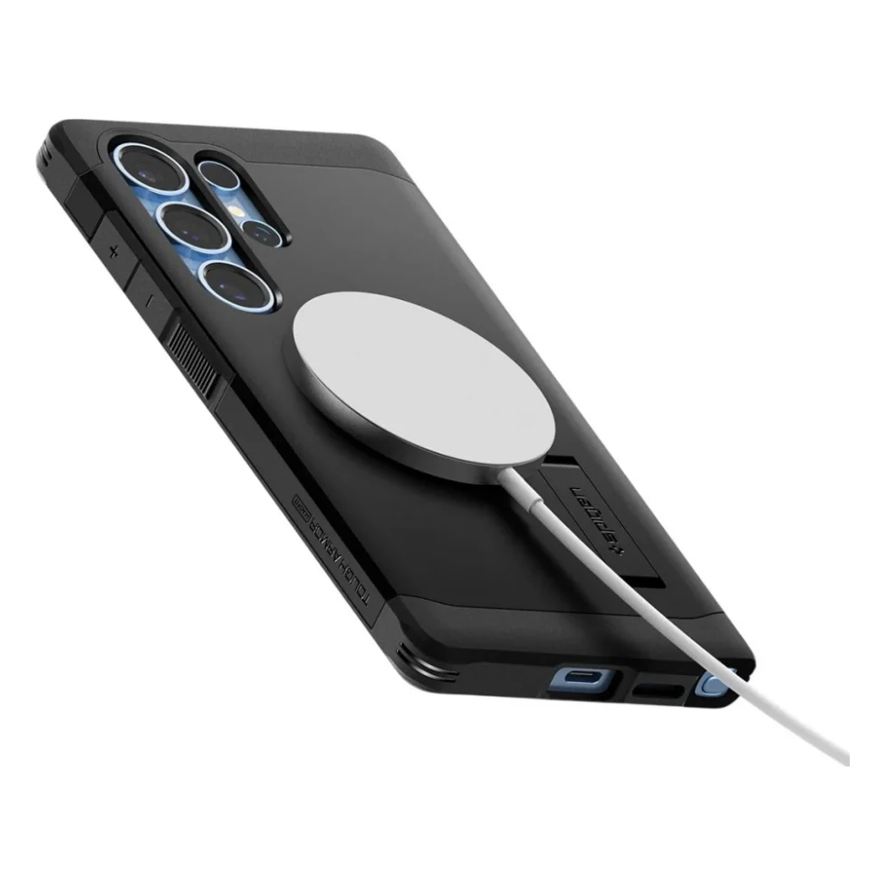 Чохол до мобільного телефона Spigen Samsung Galaxy S25 Ultra, Tough Armor MagFit, Black (ACS08964) — фото 5