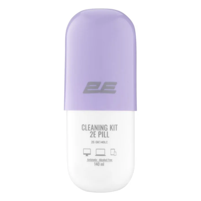 Спрей для очищення 2E PILL 140ml Liquid for office equipment +Microfibre 20 cm, white-lilac (2E-SK140LC)