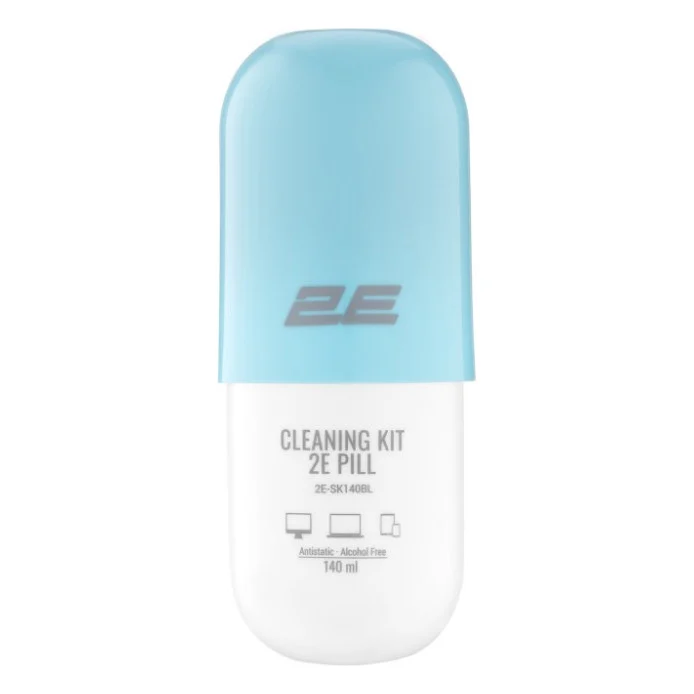 Спрей для очищення 2E PILL 140ml for office equipment +Microfibre 20 cm, white-blue (2E-SK140BL)