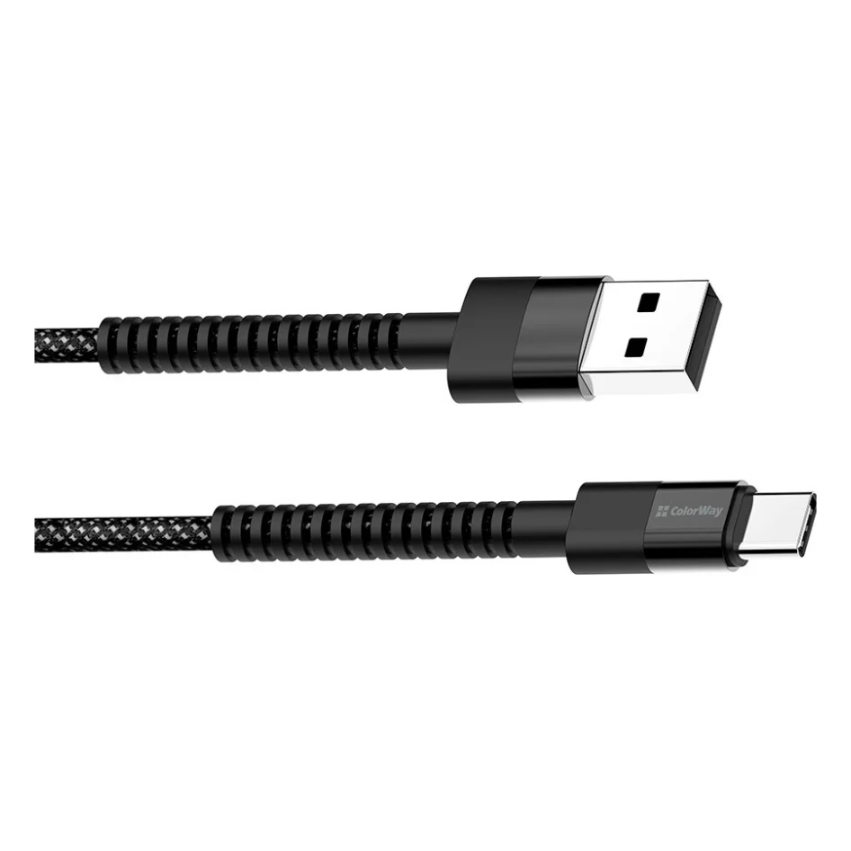 Дата кабель USB 2.0 AM to Type-C 1.0m 2.4А black ColorWay (CW-CBUC063-BK) — фото 2