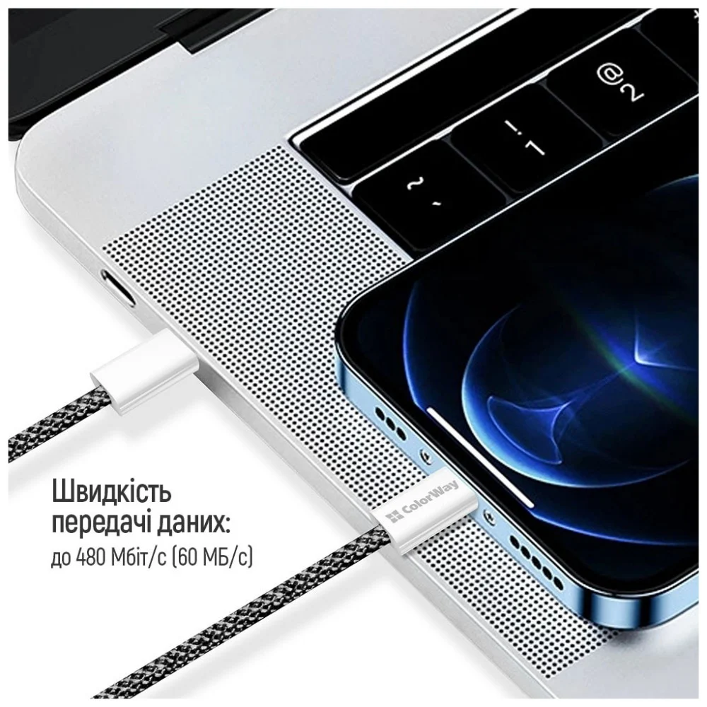 Дата кабель USB-C to USB-C 1.0m 60W 3.0А black ColorWay (CW-CBPDCC061-BK) — фото 11