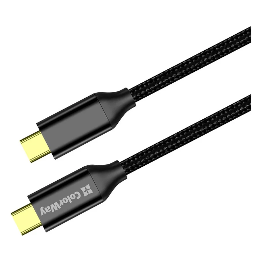 Дата кабель USB-C to USB-C 1.0m USB3.2 (20Gbps 4K PD100W) Gen2 5А black ColorWay (CW-CBPDCC062-BK)