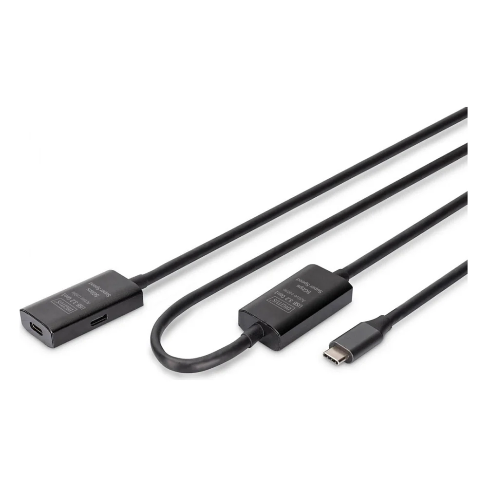 Дата кабель USB-С M/F 10.0m USB3.2 Gen1 Active 5G Digitus (DA-73109)