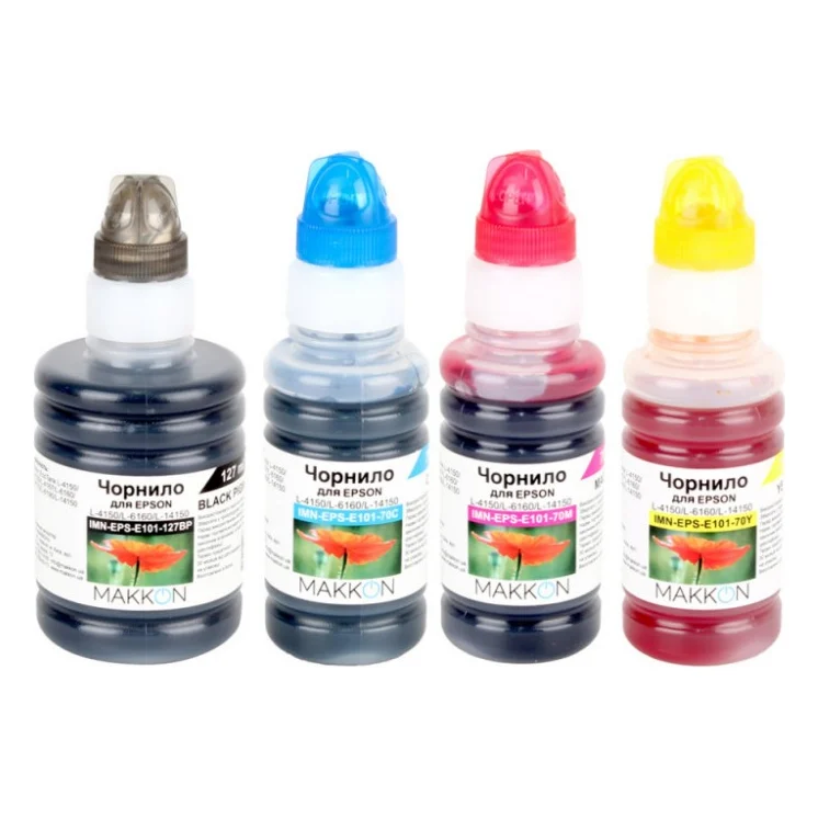 Чорнило Makkon Epson EcoTank L-4160/L-6160/L-6190 (1*127мл, 3*70мл) (KIT-EPS-E101)