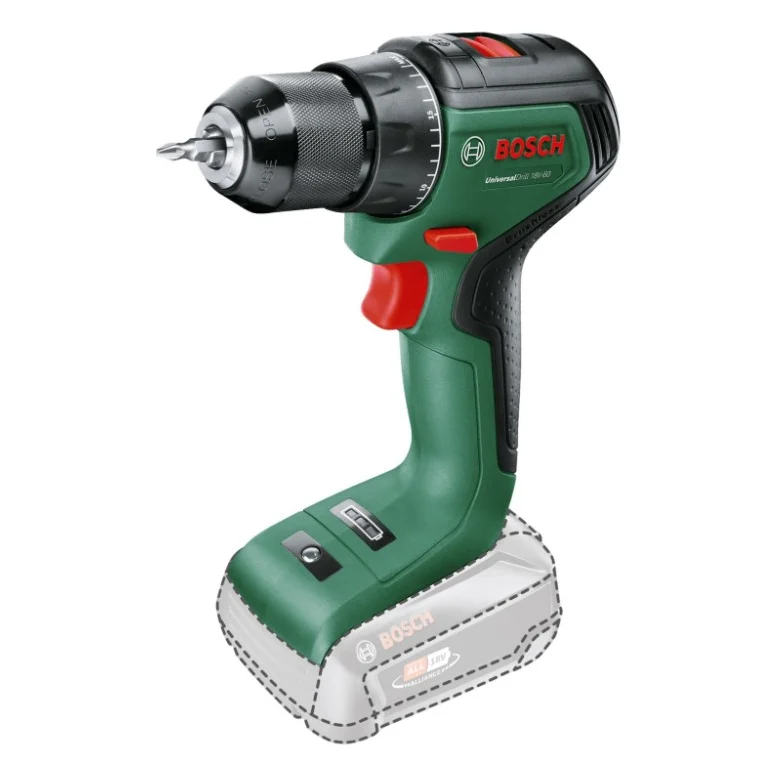 Шуруповерт Bosch UniversalDrill 18V-60, 18V, 60Нм, 0-500-0-1900об/хв (без АКБ та ЗП) (0.603.9D7.000)