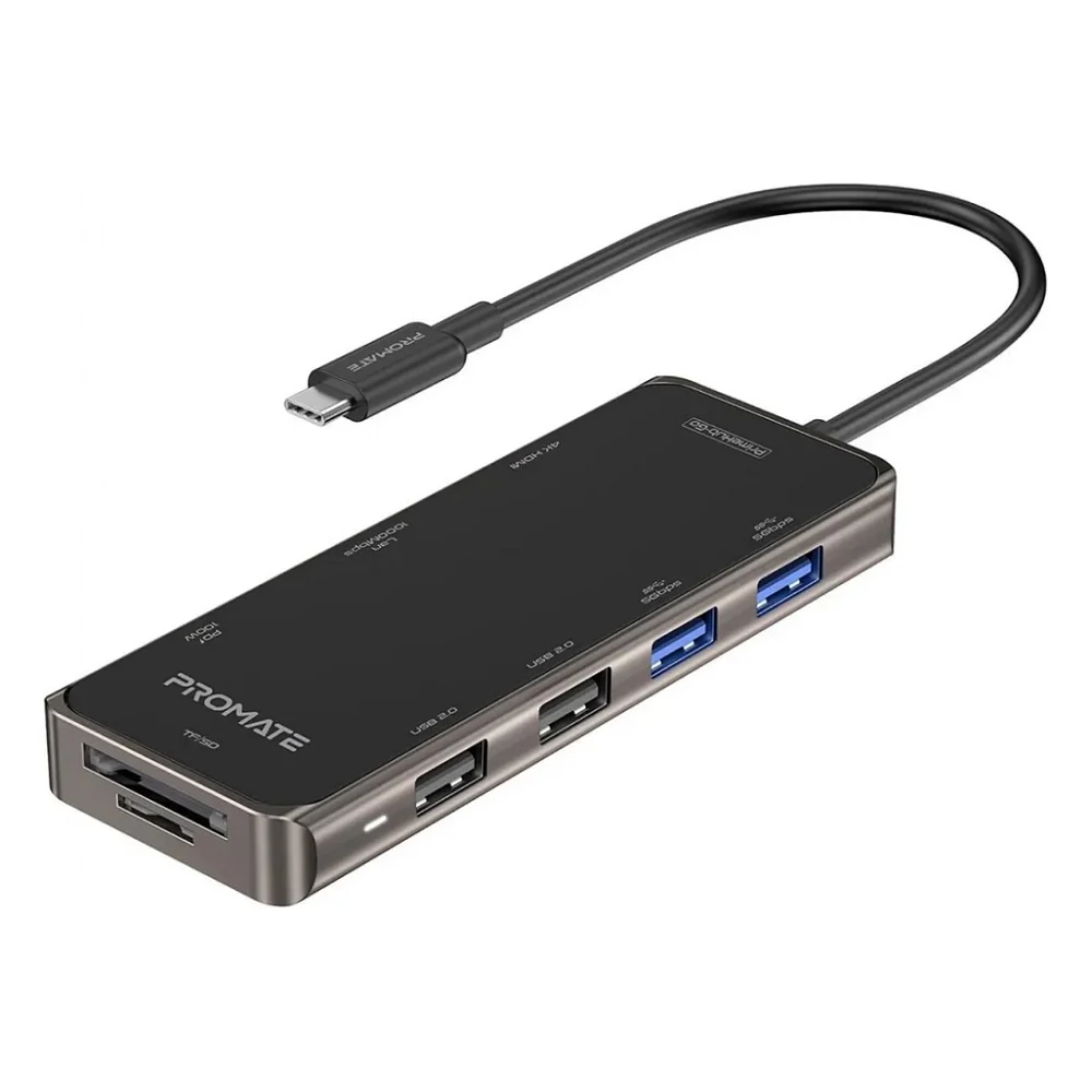 Концентратор Promate USB Hub 9 ports primehub-go.grey (primehub-go.grey)