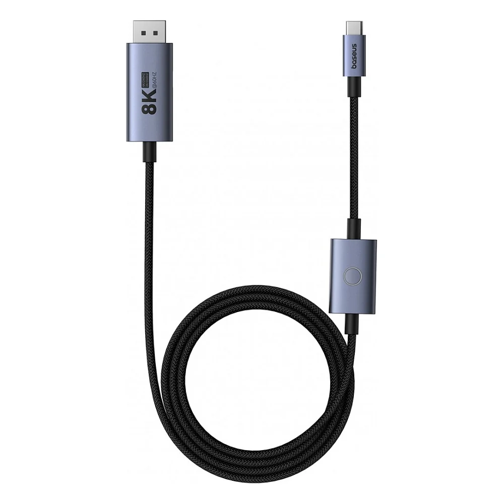 Кабель Baseus high definition USB-C to DisplayPort/USB-C 1.5m with PD 100W Black (B0063370D111-02)