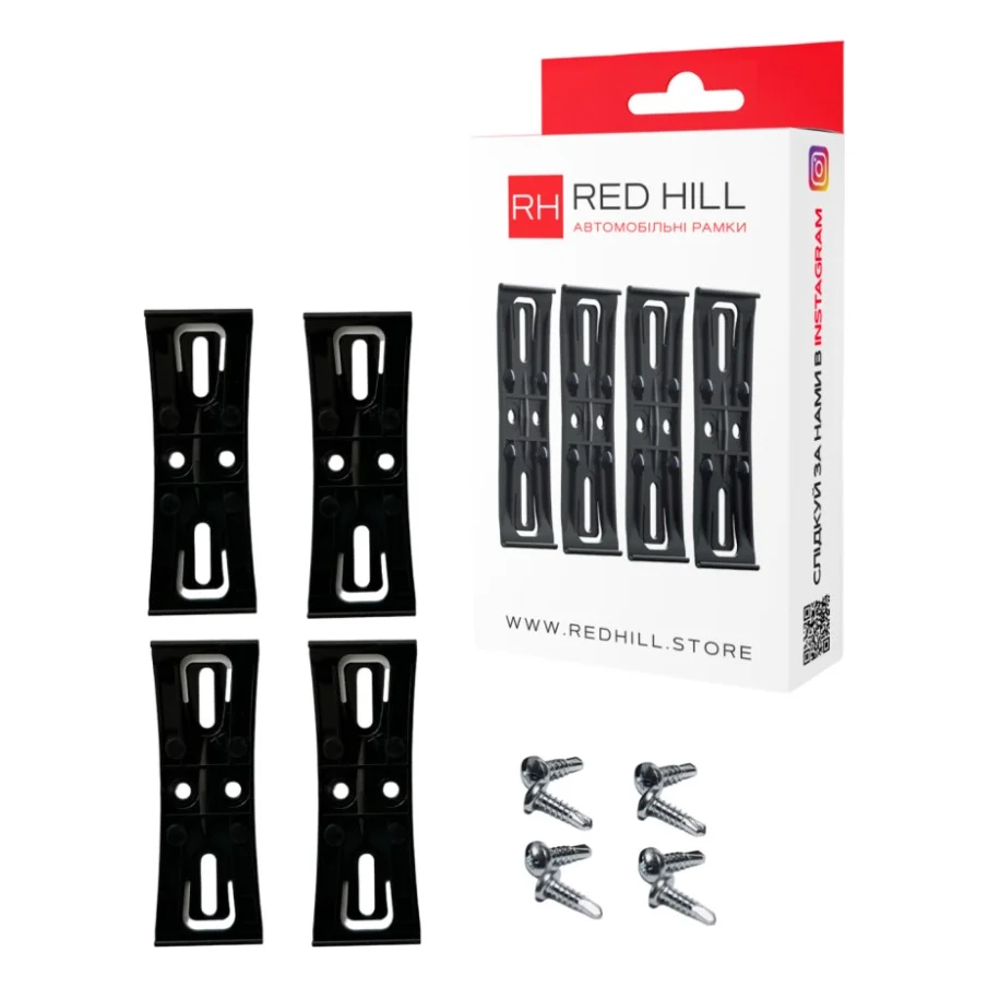Рамка номерного знака RedHill невидимки чорні к-т 4шт (24-053-IS)