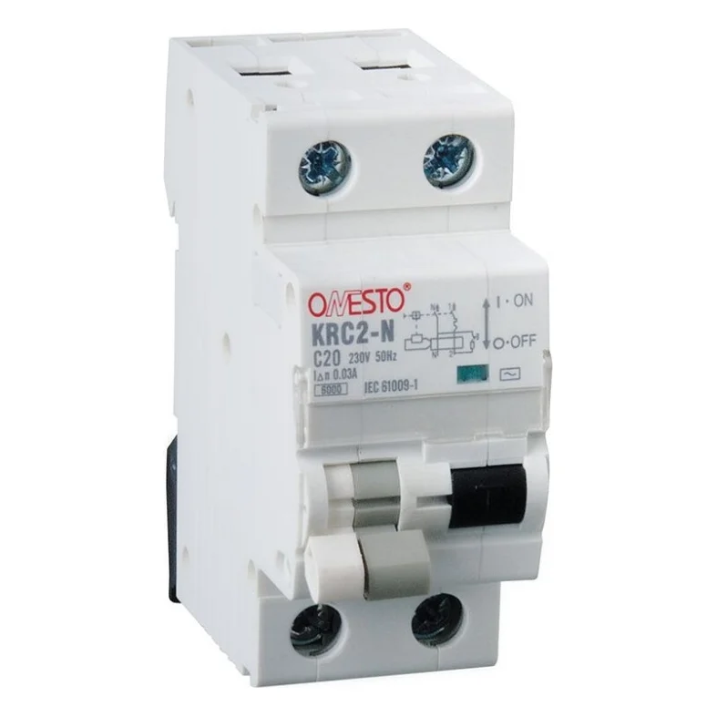 Диференціальний автоматичний вимикач ONESTO 1п+N, 16А, 30mA , тип AC, RCBO (KRC2-N)