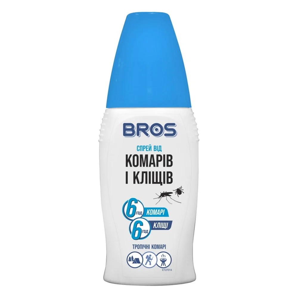 Спрей від комах Bros від комарів і кліщів 100 мл (5904517065154)