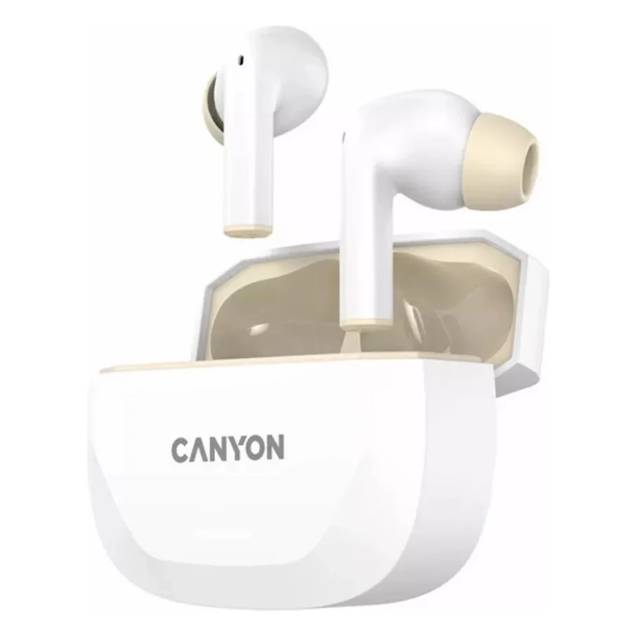 Навушники Canyon Hexagon 7 TWS ANC+ENC Wireless Charge White/Beige (CNS-TWS7WB) — фото 3