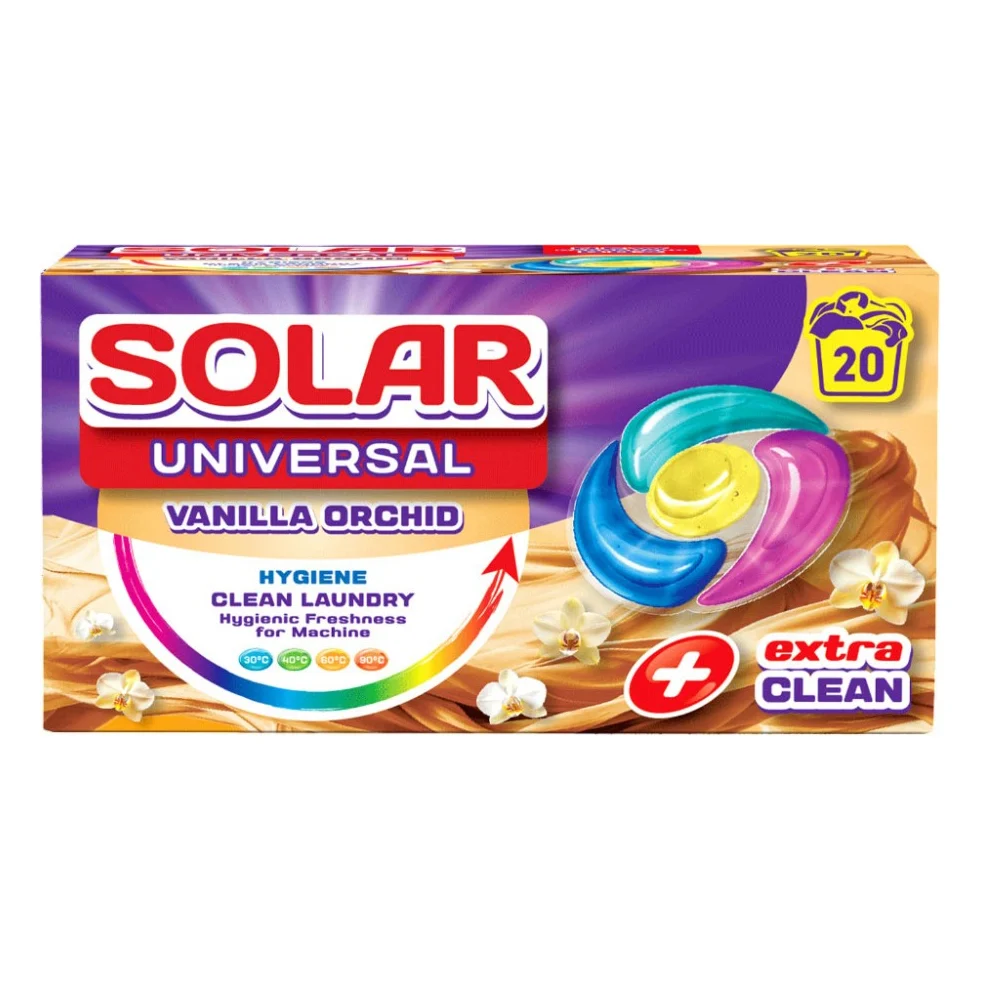 Капсули для прання Solar Household Universal Vanilla Orchid 20 шт. (4820269930261)