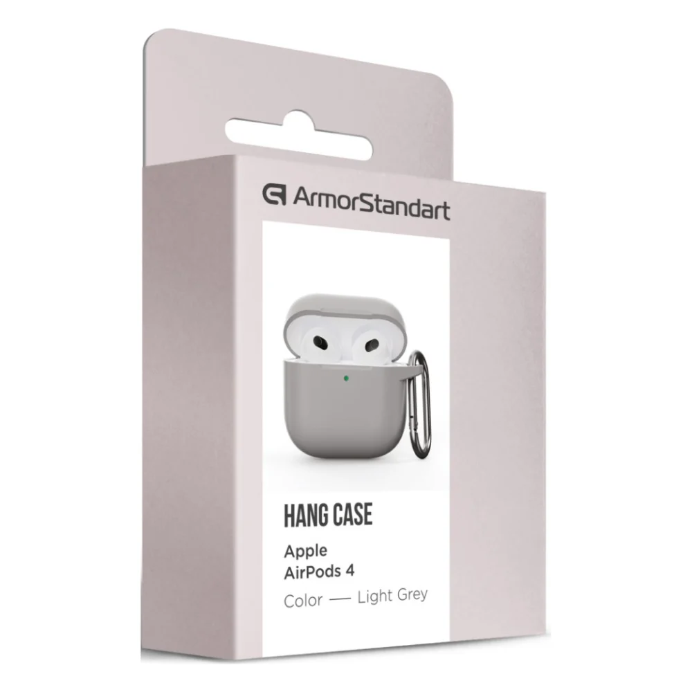 Чохол для навушників Armorstandart Hang Case для Apple AirPods 4 Light Grey (ARM81284) — фото 3