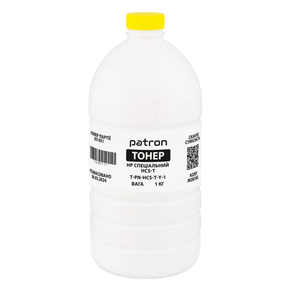 Тонер HP HCS-T, 1 кг, yellow Patron (PN-HCS-T-Y-1)