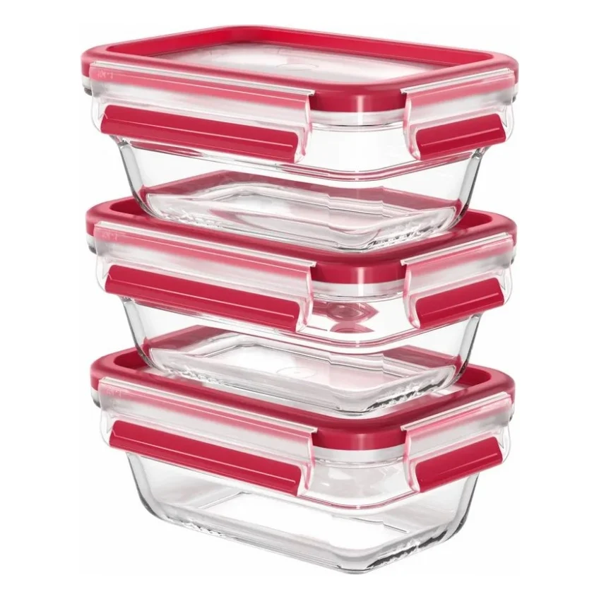 Харчовий контейнер Tefal Master Seal, Набір 3шт., скло, прозорий (N1051110)