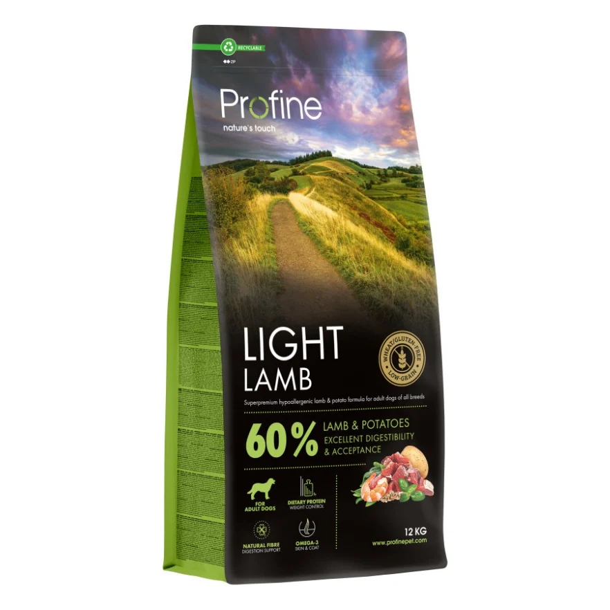 Сухий корм для собак Profine Light Lamb and Potatoes для собак з надмірною вагою 12 кг (8595602569458)