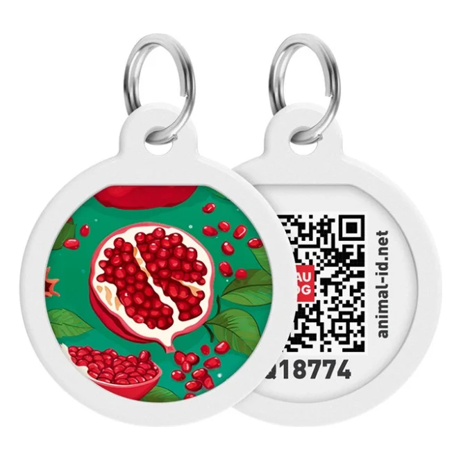 Адресник для тварин WAUDOG Smart ID з QR паспортом "Гранати", коло 25 мм (225-4052)