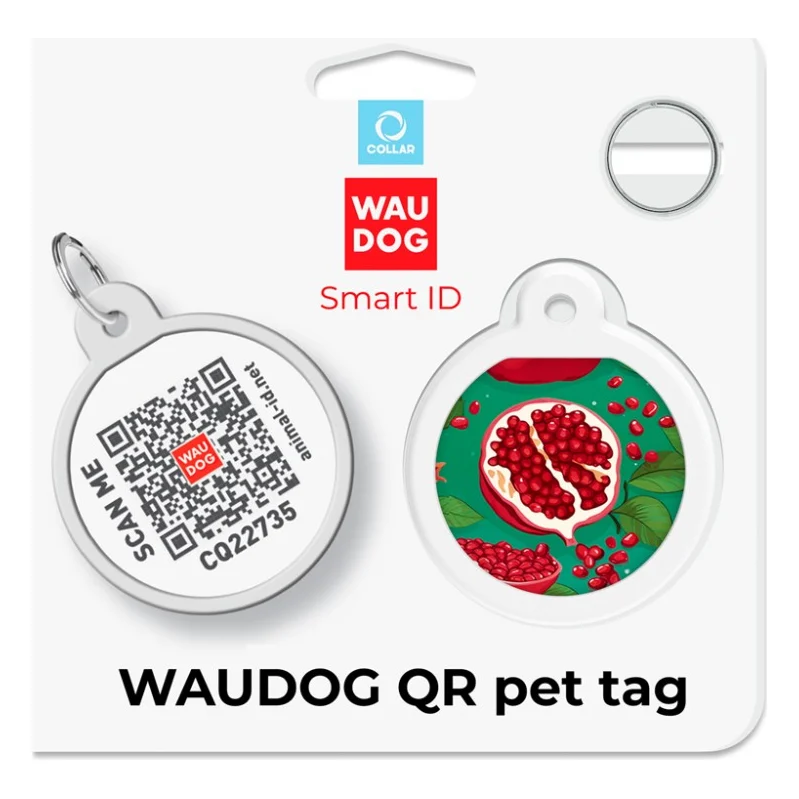 Адресник для тварин WAUDOG Smart ID з QR паспортом "Гранати", коло 25 мм (225-4052) — фото 5