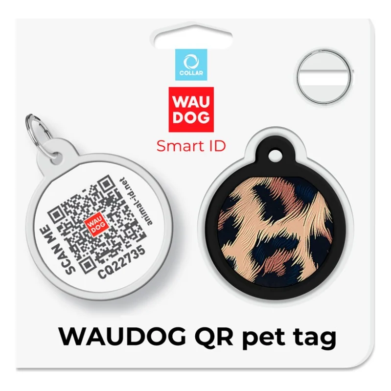 Адресник для тварин WAUDOG Smart ID з QR паспортом "Леопард", коло 25 мм (225-4066) — фото 5