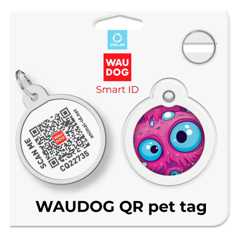Адресник для тварин WAUDOG Smart ID з QR паспортом "Око монстра", коло 30 мм (230-4049) — фото 5