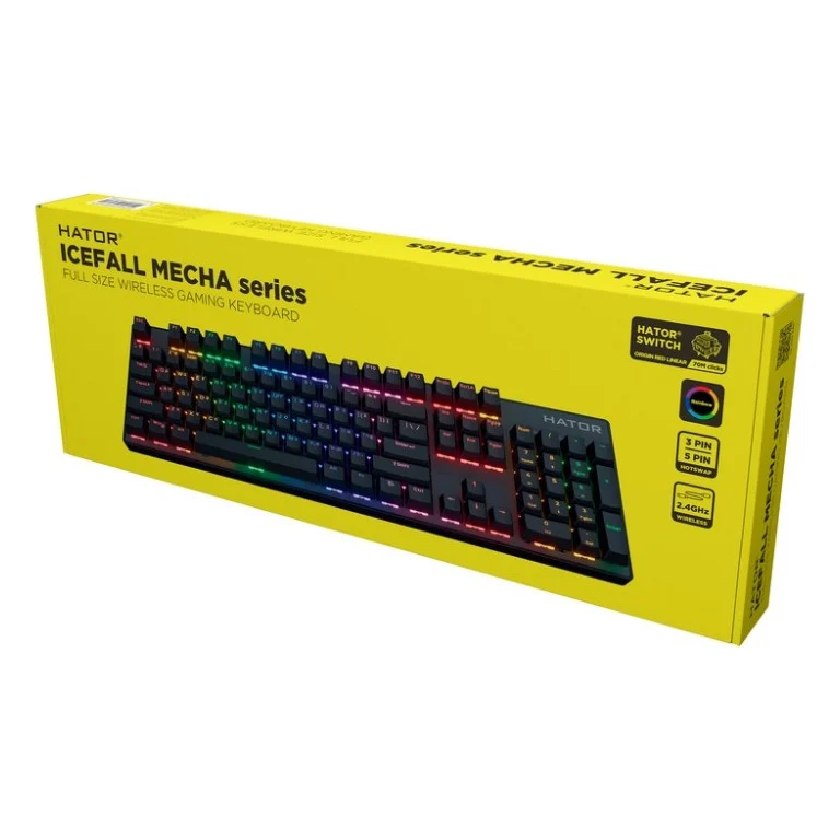 Клавіатура Hator Icefall Mecha Rainbow Wireless/USB Black (HTK204UA) — фото 7