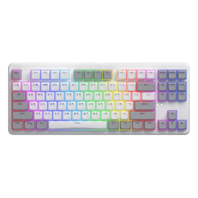 Клавіатура Hator Rockfall 3 Mecha TKL QMK/VIA Orange Wireless White (HTK851UA)