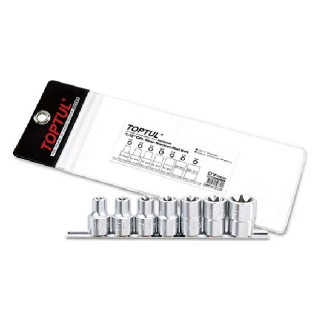 Набір головок Toptul TORX на планці 1/2" E10-E24 7шт. (GAAG0704)