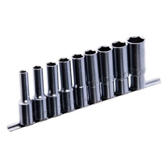 Набір головок Toptul довгих на планці 12-гр. 1/2" 9шт. 8-22мм (GAAQ1605U-12)
